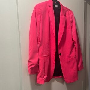 DKNY Vibrant Pink Single-Button Blazer